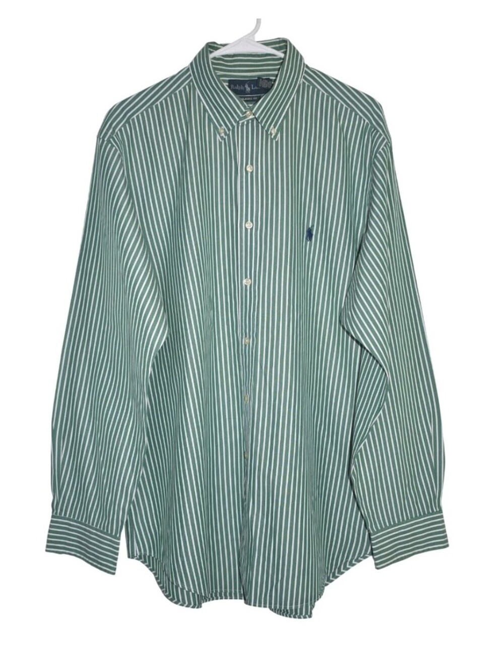 Polo by Ralph Lauren Green & White Striped Button-Down Shirt Pony